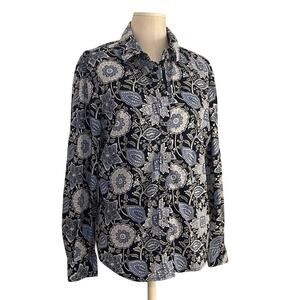 NWOT Nautica Blue Button Down Women’s Shirt with Notched Collar | Size XL